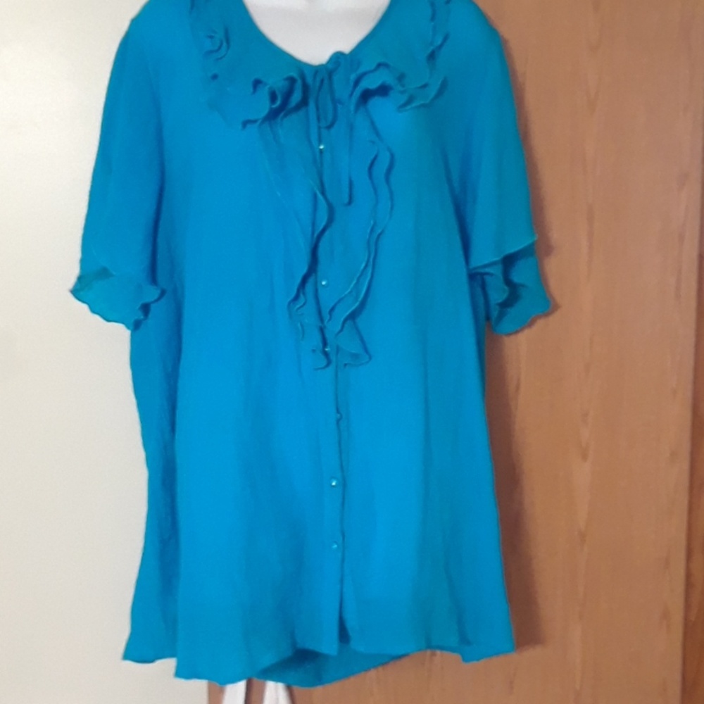 Teal short sleeved Blouse size 26 Cato